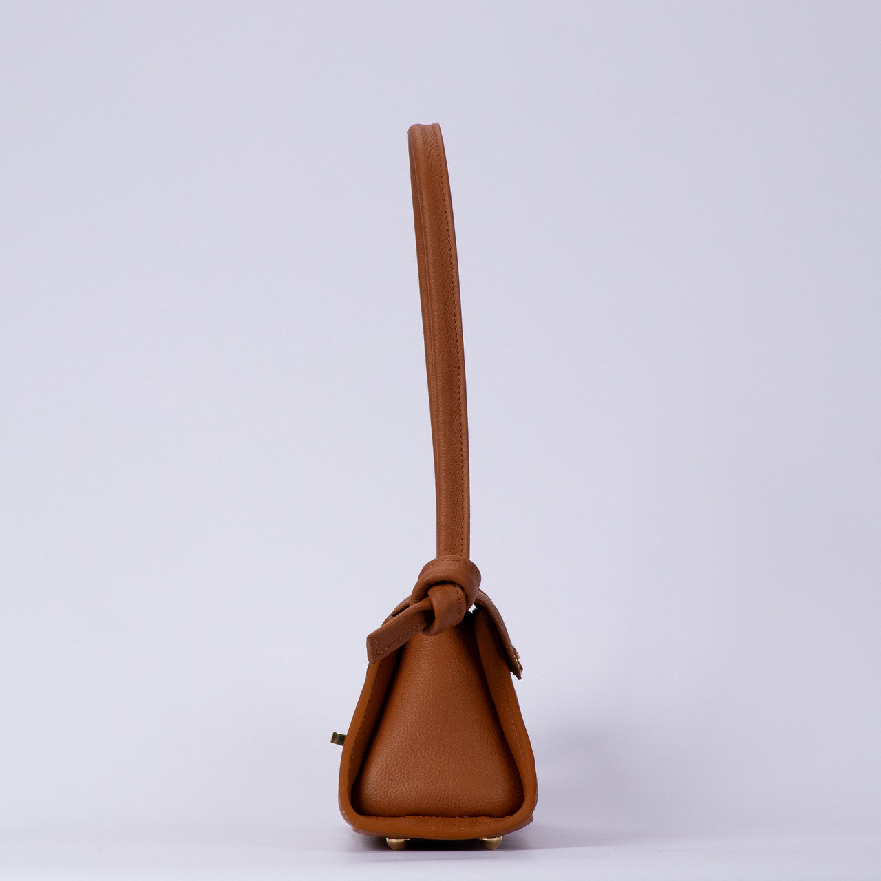 Full-Grain Taurillon Leather Knotted Strap Structured Shoulder Bag