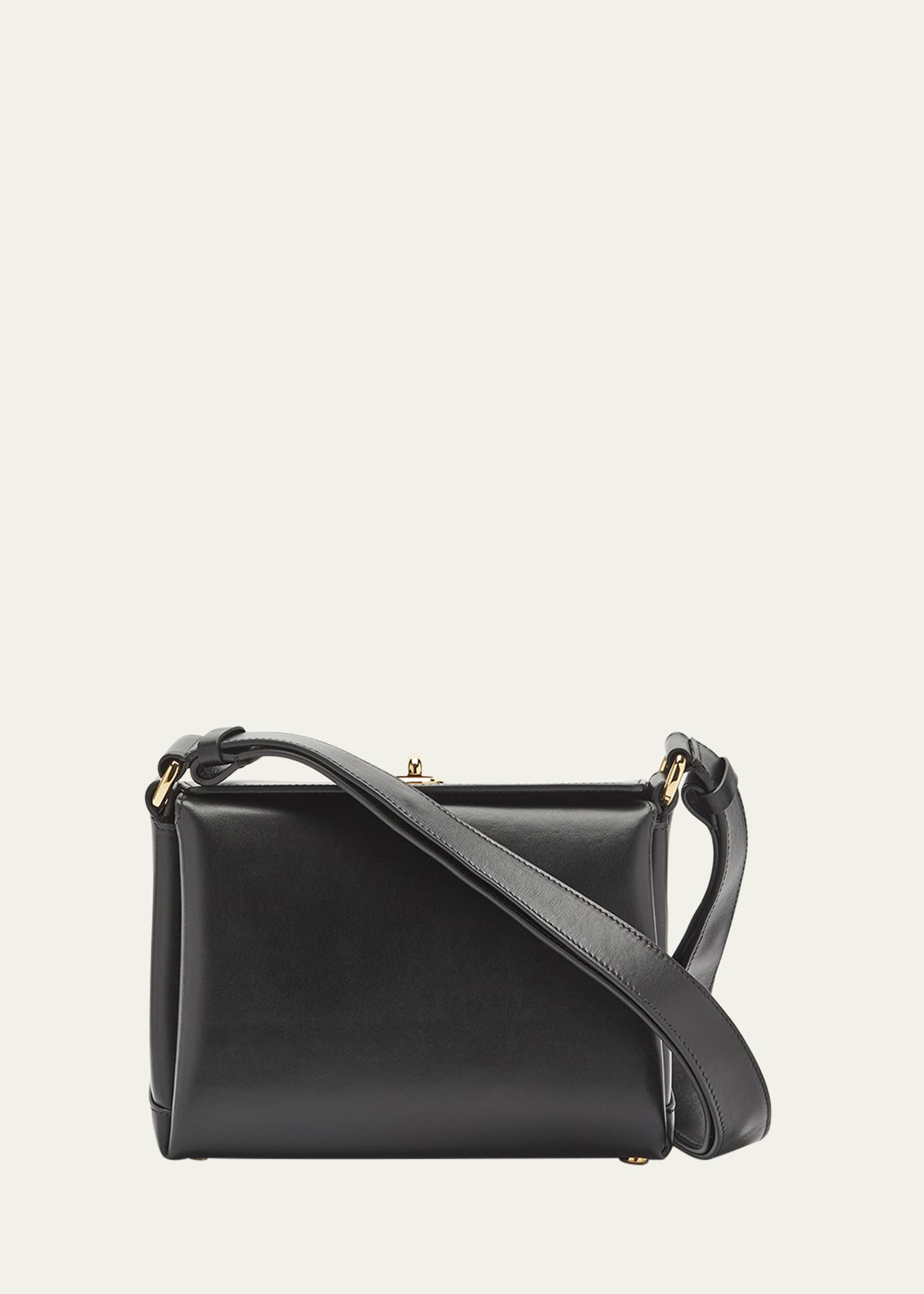 Vitello Leather Foldover Twist Lock Adjustable Strap Small Shoulder Bag