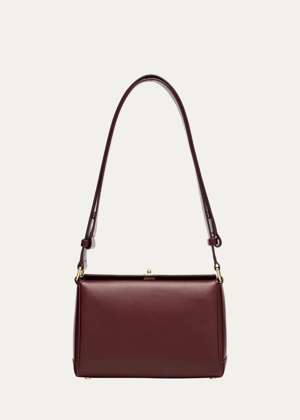 Vitello Leather Foldover Twist Lock Adjustable Strap Small Shoulder Bag