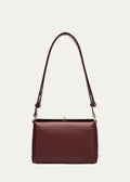 Vitello Leather Foldover Twist Lock Adjustable Strap Small Shoulder Bag