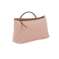 Lightweight Nylon Vachetta Leather Trim Mini Zipper Pochette Handbag
